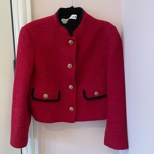 Zara red military jacket
